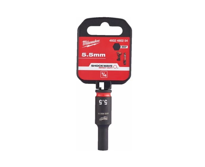 Milwaukee 4932480254 Shockwave Impact Duty Impact Socket Deep 5.5mm 1/4"