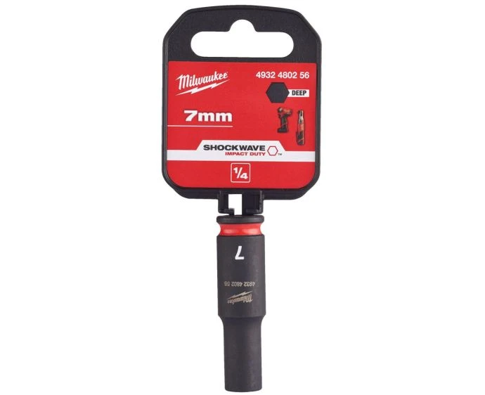 Milwaukee 4932480256 Shockwave Impact Duty Impact Socket Deep 7mm 1/4"