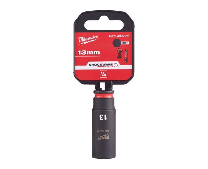Milwaukee 4932480262 Shockwave Impact Duty Impact Socket Deep 13mm 1/4"