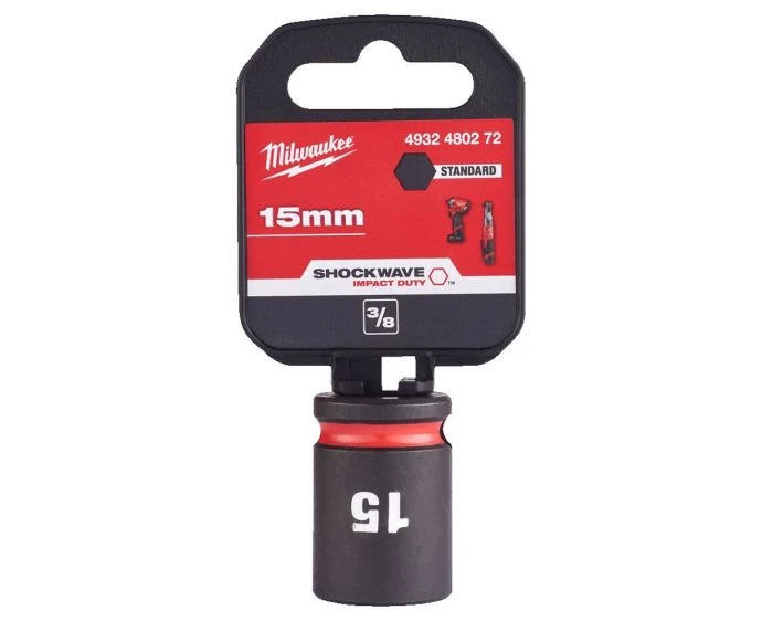 Milwaukee 4932480272 Shockwave Impact Duty Impact Socket 15 mm 3/8"