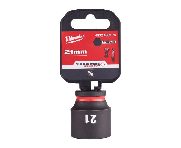 Milwaukee 4932480278 Shockwave Impact Duty Impact Socket STD 21mm 3/8"