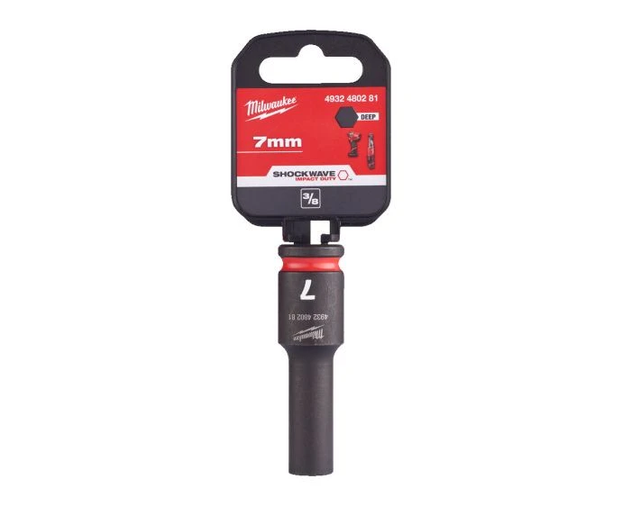 Milwaukee 4932480281 Shockwave Impact Duty Impact Socket Deep 7mm 3/8"