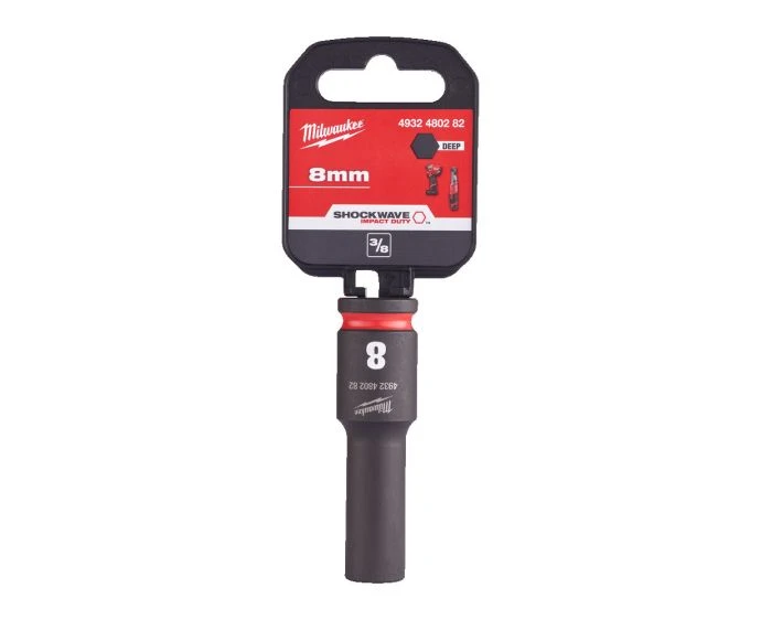 Milwaukee 4932480282 Shockwave Impact Duty Impact Socket Deep 8mm 3/8"