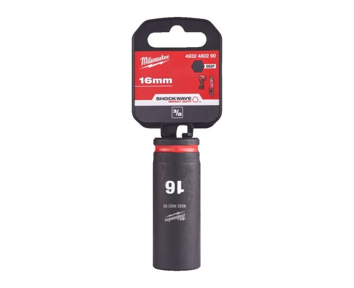 Milwaukee 4932480290 Shockwave Impact Duty Impact Socket Deep 16mm 3/8"
