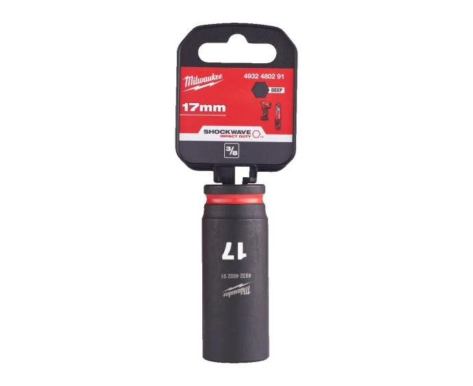 Milwaukee 4932480291 Shockwave Impact Duty Impact Socket Deep 17mm 3/8"