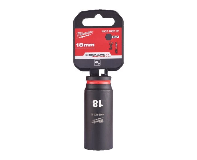 Milwaukee 4932480292 Shockwave Impact Duty Impact Socket Deep 18mm 3/8"
