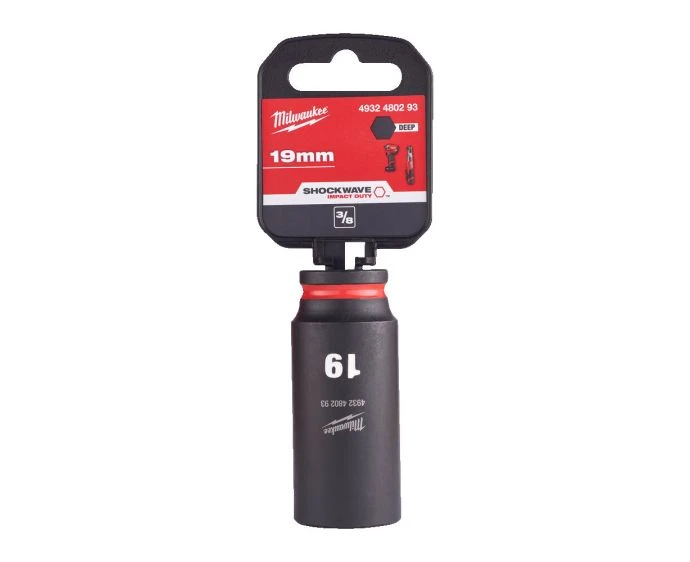Milwaukee 4932480293 Shockwave Impact Duty Impact Socket Deep 19mm 3/8"