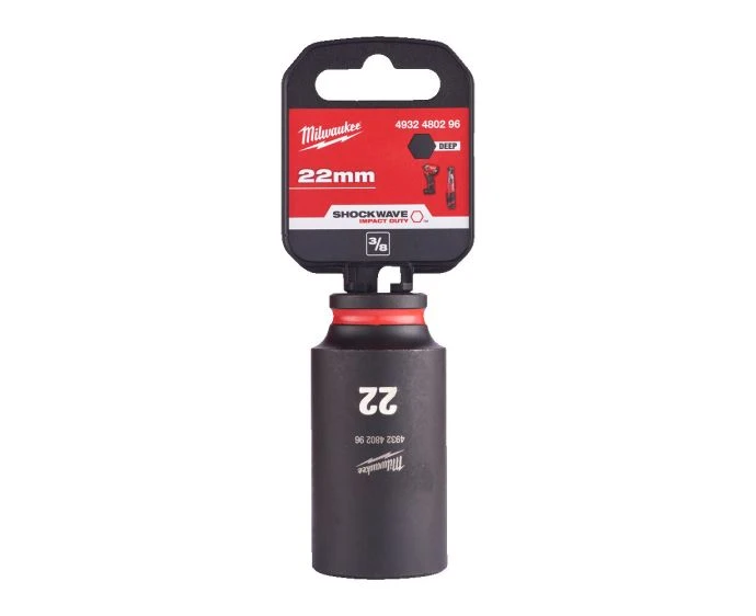 Milwaukee 4932480296 Shockwave Impact Duty Impact Socket Deep 22mm 3/8"