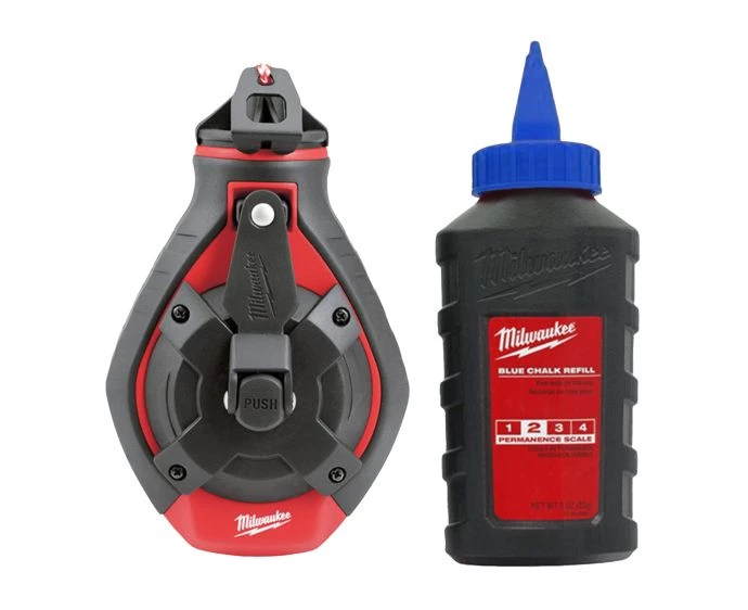 Milwaukee 4932493815 Bold Line Chalk Reel & Blue Chalk Refill 30M