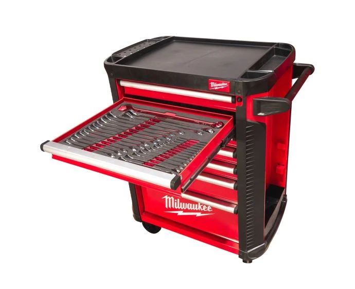 Milwaukee 4932498187 206 Pieces Toolguard Filled 30" / 78 CM 7-Drawer Steel Storage Rolling Cabinet UK Standard Version