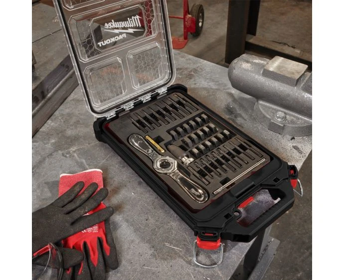 Milwaukee 4932498721 38 Piece Metric Tap & Die Packout Set With Hex Lock 2 in 1 Handle