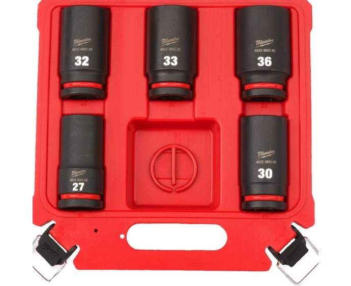 Milwaukee 4932498750 5 Piece SHW 3/4" Drive Deep Socket Set