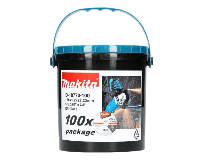 Makita D-18770 100 Piece 125mm x 1.2mm Thin Cutting Discs in Tub