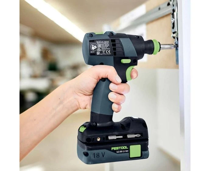 Festool Cordless Drill TXS 18 C 3,0-Set 2 X 3.0Ah Batteries, Charger, 6 Piece Bit Set With Case | 576900