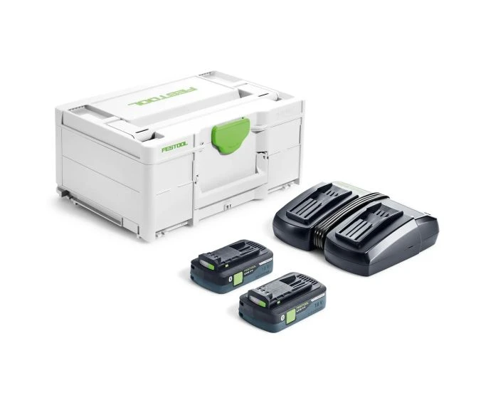 Festool 577256 SYS Energy Set With 2 x 4Ah High Power Batteries, Charger & Case