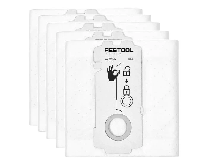 Festool 577484 CT 25 Selfclean Filter Bags Pack of 5 