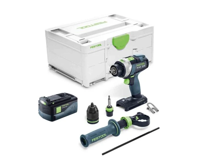 Festool 577565 TPC 18/4 I-Basic Cordless Percussion Drill Naked with 5Ah Battery in Systainer Case