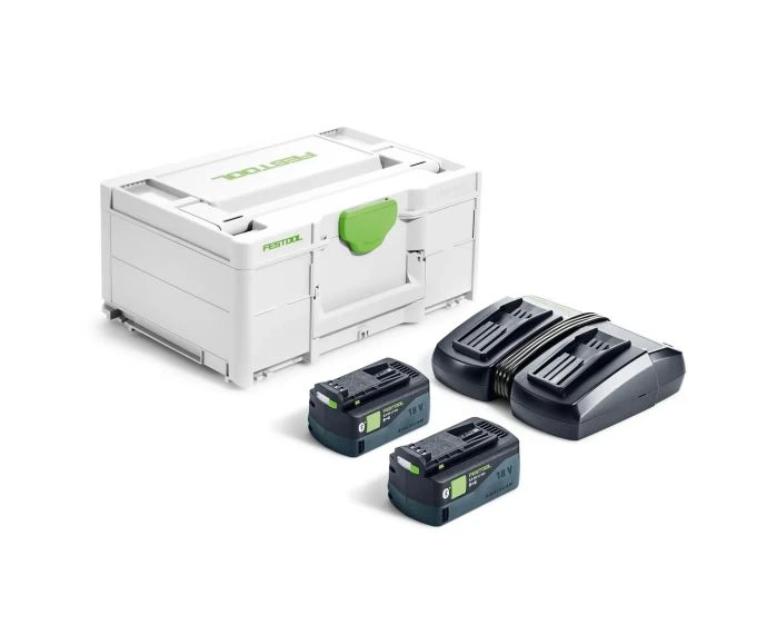Festool 577708 2 x 18V 5.0Ah Batteries, Duo Charger & Systainer