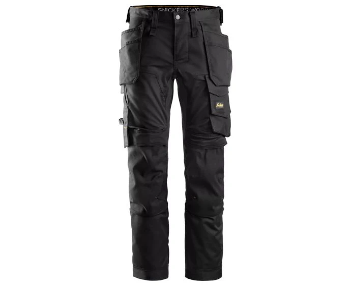 Snickers 6241 AllroundWork Stretch Trousers Holster Pockets Black Size 96 (W33" L30")