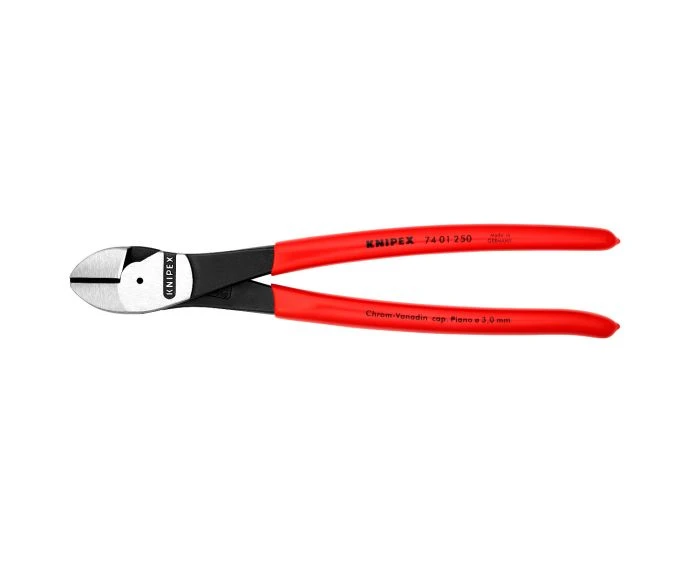 KNIPEX 74 01 250 High Leverage Diagonal Cutter with Plastic Coating Handles 250 mm