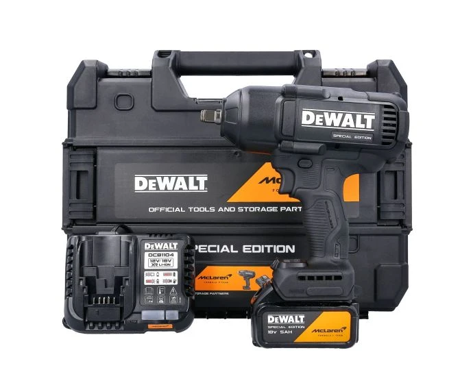 DeWalt x McLaren F1 DCF99MP1T 18V XR Cordless Brushless High Torque Impact Wrench With 1 x 5Ah Battery, Charger & Case