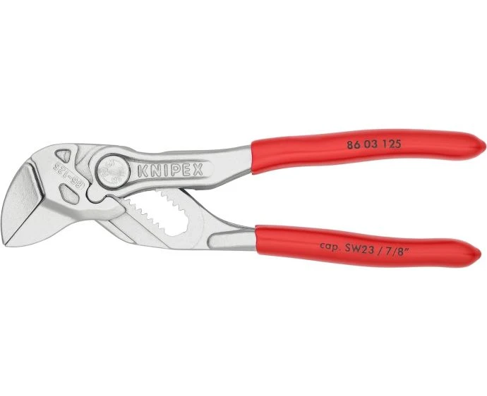 Knipex 86 03 125 Lock Button Waterpump Slip Joint Mini Pliers Wrench Chrome-plated 125mm