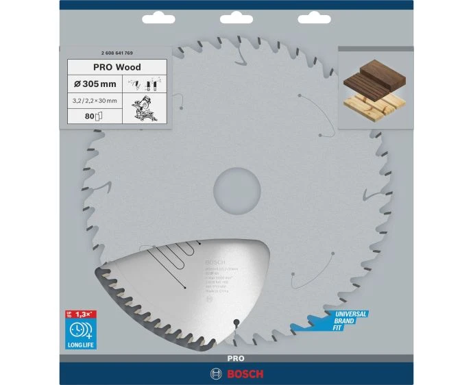 Bosch PRO Wood Circular Saw Blade, 305 x 3.2 x 30 mm, T80 | 2608641769