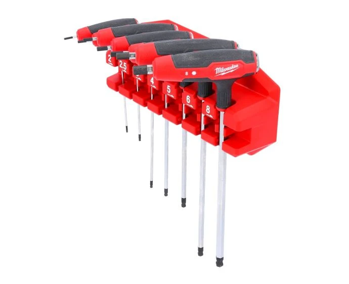 Milwaukee 4932498677 7 Pieces Hex Key Wrenches with Comfort Grip Set with Rack