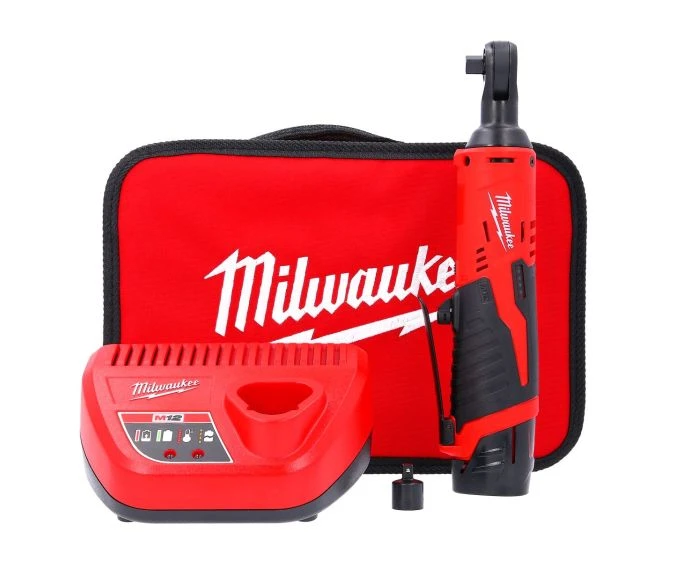Milwaukee M12IR-201B 12V Cordless 3/8" Impact Ratchet With 1 x 2.0Ah Battery, Charger & Tool Bag