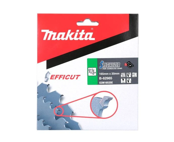 Makita B-62985 Efficut TCT Circular Saw Blade 165 x 20mm 25T