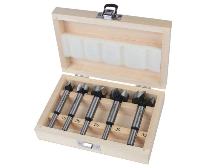 Makita D-47363 5 Piece Forstner Wood Drill Bit Set In Wooden Case