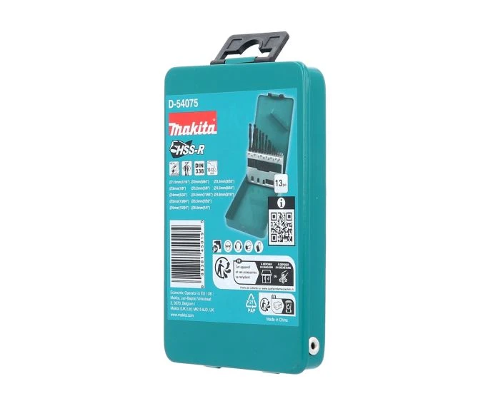 Makita D-54075 HSS-R Metal 13 Piece Drill Bit Set With Storage Case