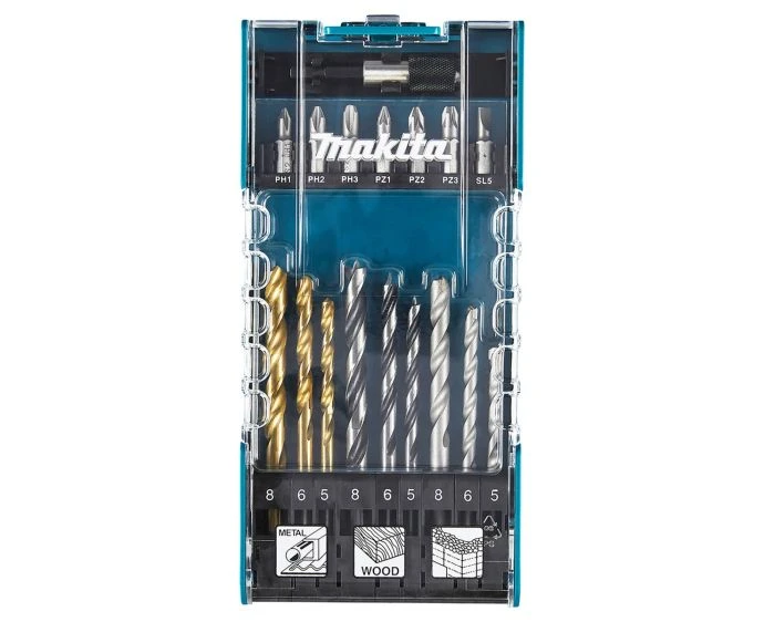 Makita D-74887 Drill and Screw Bit Set - 17 Pieces