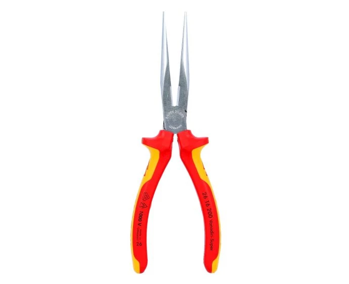 Knipex VDE Long Snipe Nose Side Cutting Pliers 200mm | 26 16 200 SB