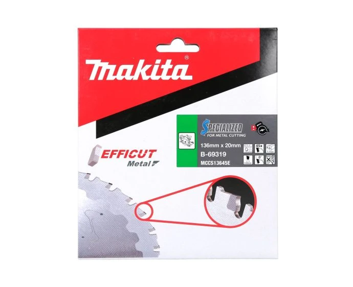 Makita B-69319 Efficut TCT Metal Cutting Circular Saw Blade 136mm x 20mm x 40T