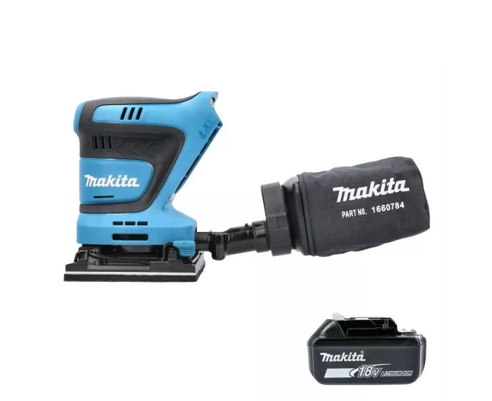 Makita DBO480Z 18V LXT Cordless Finishing Sander 112x102mm 210W With 1 x 6Ah Battery