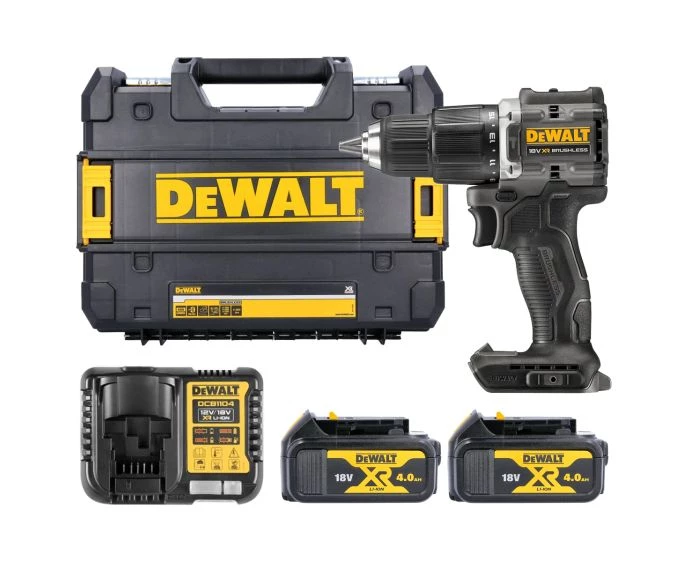DeWalt DCD100M2T 100th Anniversary 18v Brushless Combi Hammer Drill With 2 x 4.0Ah Batteries, Charger & Case
