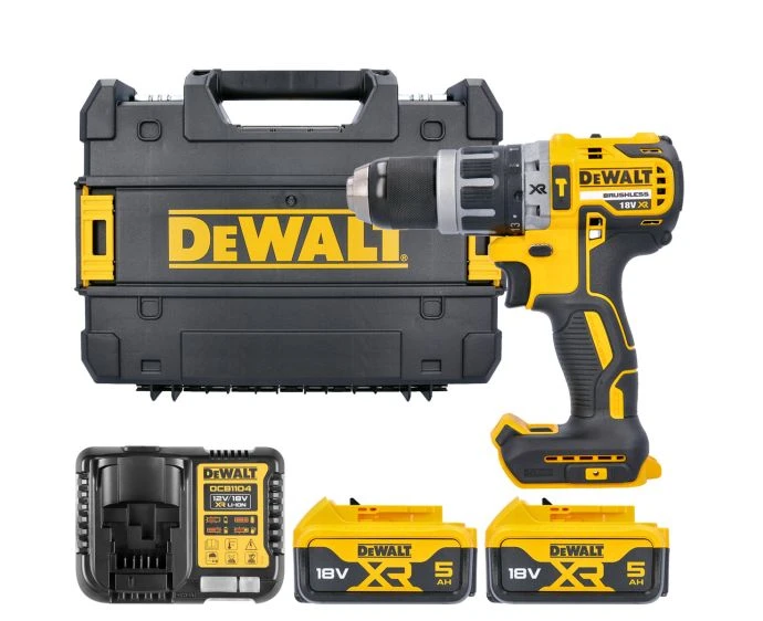 DeWalt DCD796P2 18V XR Brushless Combi Drill With 2 x 5.0Ah Batteries, Charger & Carry Case