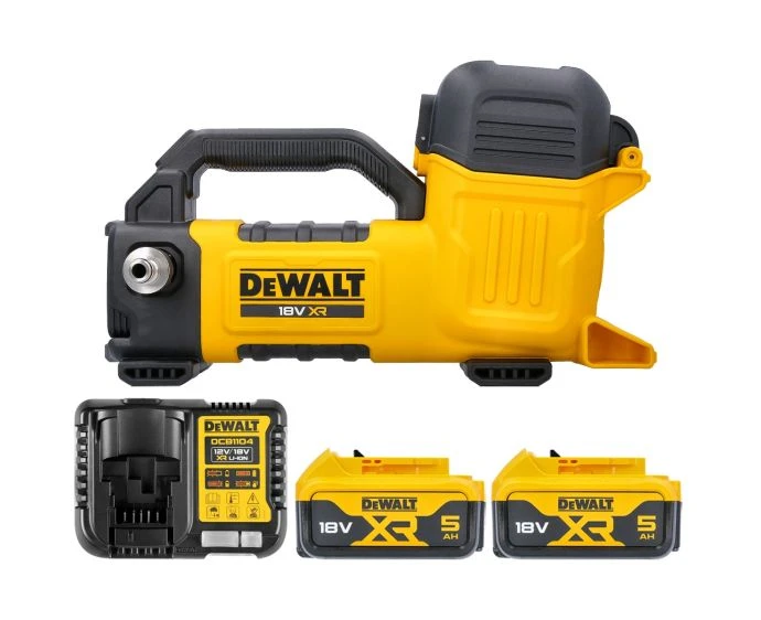 DeWalt DCE050 18V XR Cordless Brushless Transfer Pump with 2 x 5Ah Batteries & Charger