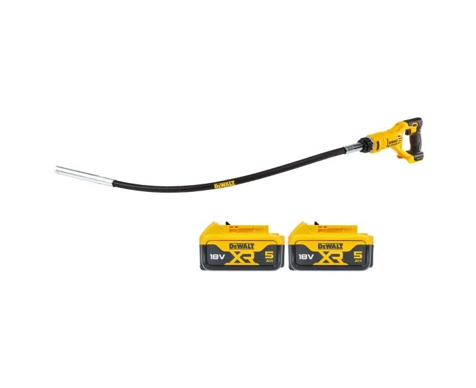 DeWalt DCE531 18V XR Cordless Concrete Vibrating Poker 2 x 5Ah Batteries