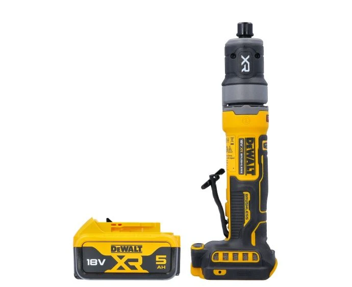 DeWalt DCG420 18V XR Compact Cordless Brushless Inline Die Grinder with 1 x 5Ah Battery