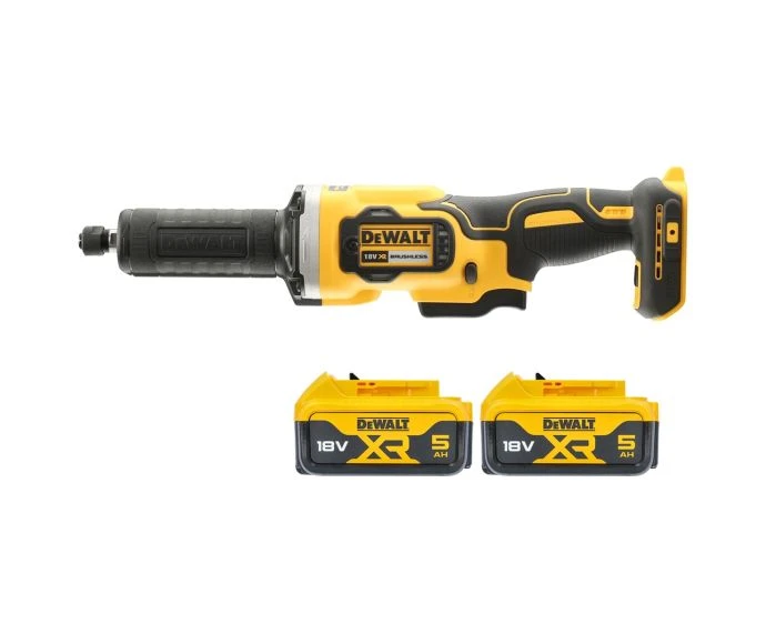 DeWalt DCG426 18V Brushless 125mm Brushless Die Grinder With 2 x 5Ah Batteries