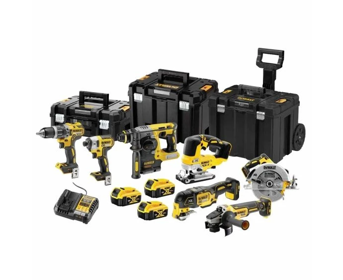 DeWalt DCK755P3T 18V Cordless Brushless 7 Piece Tool Kit With 3 x 5Ah Batteries, Charger & Tool Boxes