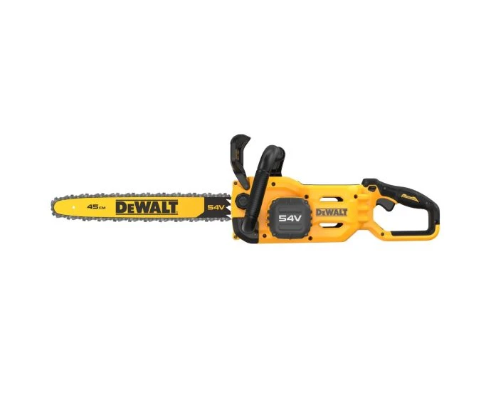 DeWalt DCMCS574 54V XR Cordless Brushless FLEXVOLT 45cm Chainsaw With 2x 9Ah Batteries & Charger