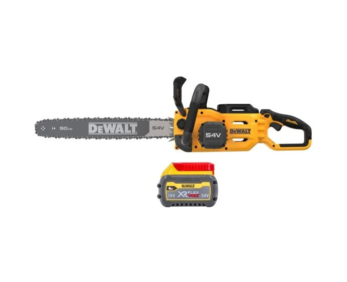 DeWalt DCMCS575N 54V XR Cordless Brushless FLEXVOLT 50cm Bar Chainsaw WIth 1 x 6AH Battery
