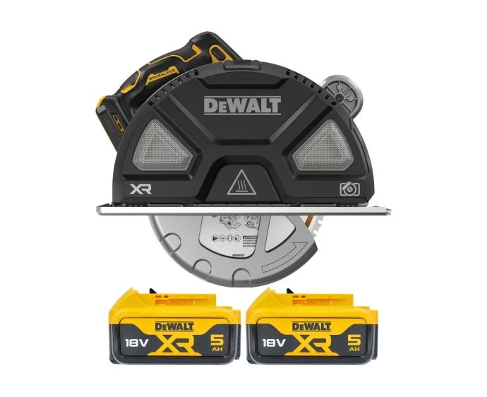 DeWalt DCS383 18V XR 184mm Cordless Brushless Metal Cutting Circular Saw with 2x 5Ah Batteries
