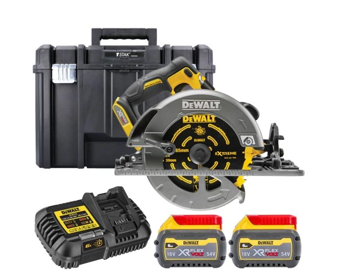 DeWalt DCS579T2 54V Cordless Brushless FlexVolt 190mm Circular Saw With 2 x 6.0Ah Batteries, Charger & Case