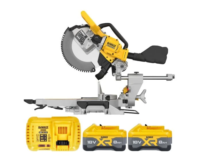 DeWalt DCS782N 18V XR Brushless 305mm Slide Mitre Saw With 2 x 8Ah Batteries & Charger