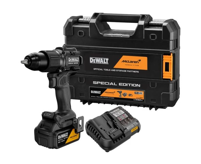 DeWalt x McLaren F1 DCD86MP1T 18V XR Cordless Combi Drill with 1 x 5Ah Battery, Charger & Case