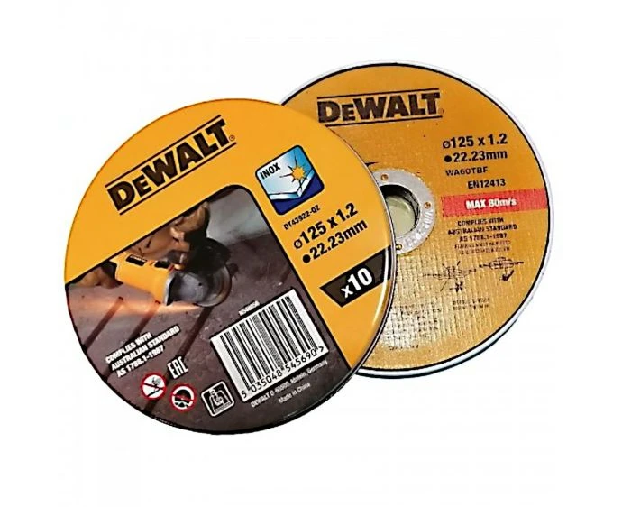 DeWalt DT43922-QZ INOX 125mm Thin Cut Metal Cutting Discs - 10 Pieces